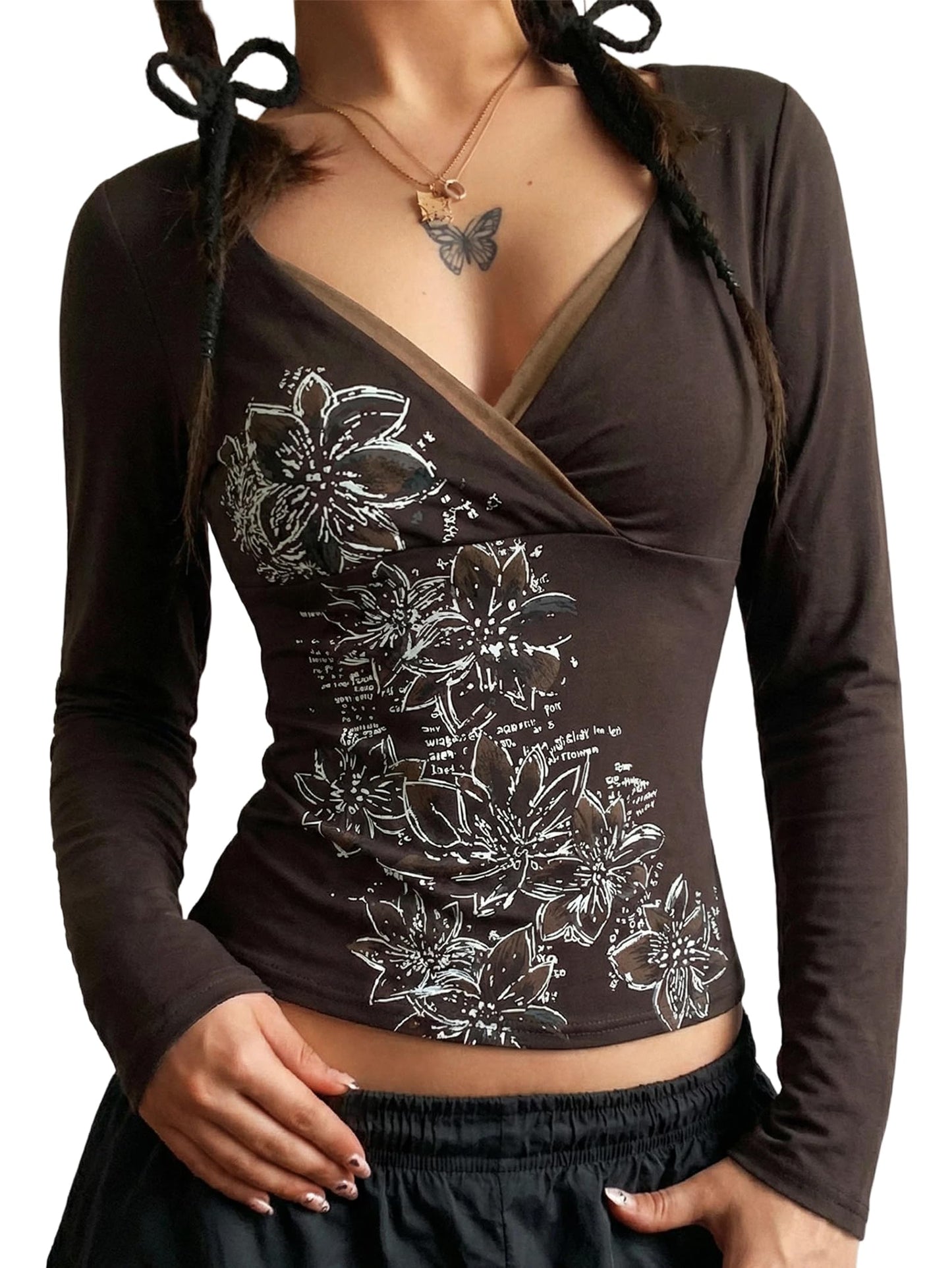 EMMIOL Y2k Fairy Grunge Long Sleeve Shirts for Women