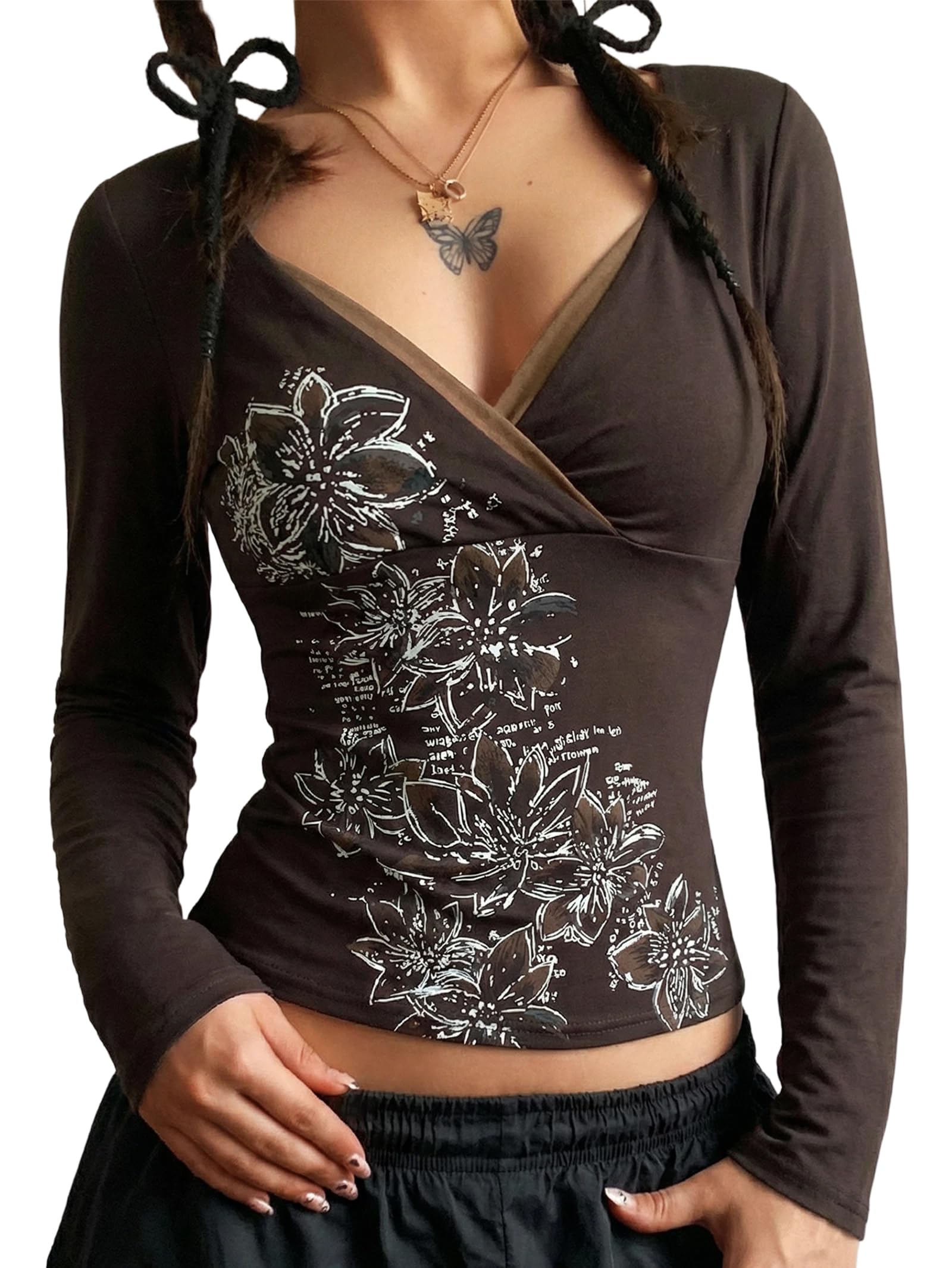 EMMIOL Y2k Fairy Grunge Long Sleeve Shirts for Women